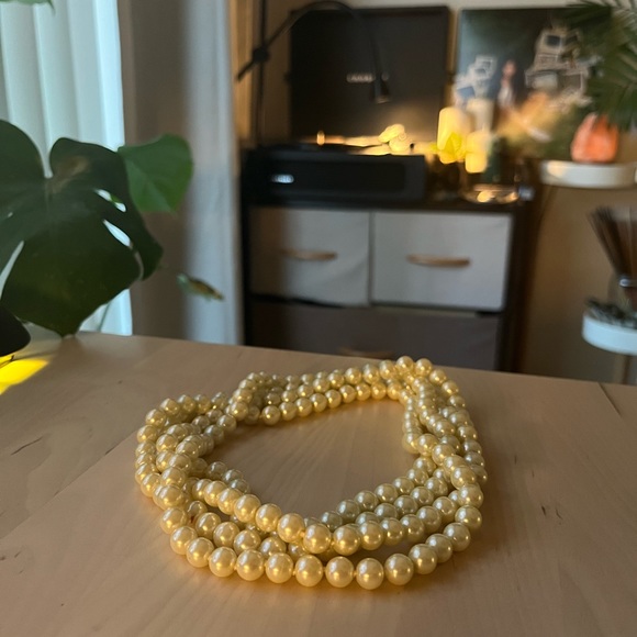 Long Pearl Necklace Multi Stack - Picture 2 of 2